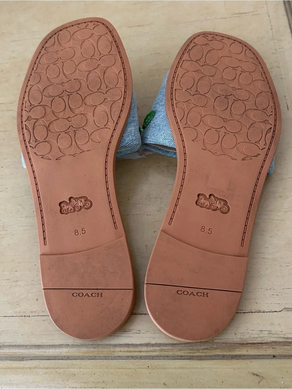Coach womens holly denim cherries slide sandal in size 8.5 - Picture 11 of 12